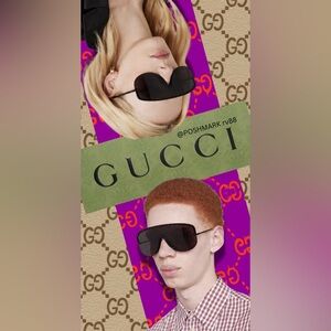 GUCCI SS19 Mask Shield Sunglasses Matte Black UNISEX